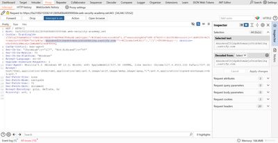 Repeater: EXTRACTVALUE/xmltype payload inserted into TrackingId cookie.