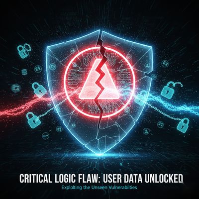 A depiction of user data and accounts being unlocked due to a critical logic flaw vulnerability.