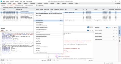 Captured front-page request with TrackingId cookie.