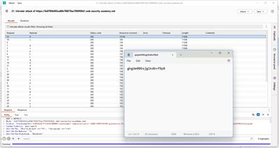 Screenshot of a notepad or text editor showing the gradually assembled password for the administrator account, with sensitive parts redacted.