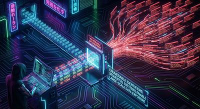 Visualization of enumerable identifier patterns enabling large-scale data exposure, showing sequence-based IDs leading to PII access, clean cyber diagram.