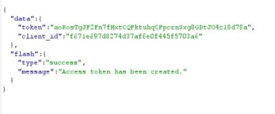 Screenshot of the HTTP response body displaying the newly generated, forged access token.