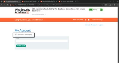Lab solved: logged in as administrator.