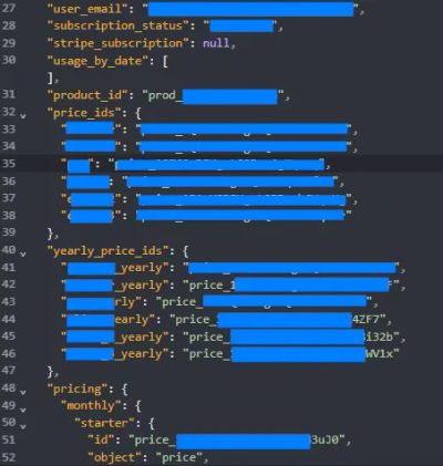 Screenshot showing a list of exposed available plan IDs that users could potentially upgrade to.