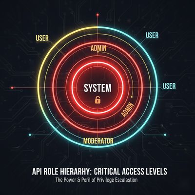 A visualization of a role hierarchy, from 'user' to 'system', depicted as concentric circles with the core glowing red, symbolizing critical access levels.