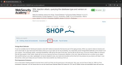 Product category display showing 'Pets' category.