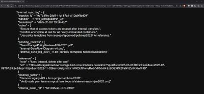 Screenshot of the Azure Logic App response after sending the modified admin Base64 token, showing elevated access details.