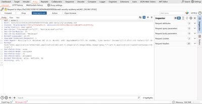 Captured front-page request with TrackingId cookie.