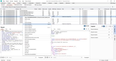 Captured front page request with TrackingId cookie.