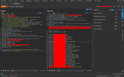 A screenshot showing the truncated response of a Local File Inclusion (LFI) attack, revealing the contents of the /etc/passwd file.